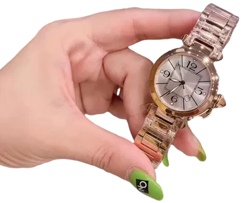 Высококачественные Женские часы из розового золота, серебра, белого цвета, часы-браслет из нержавеющей стали, модное Сапфировое стекло
