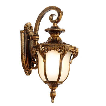 Европейский стиль, ретро светодиодный настенный светильник, водонепроницаемая садовая уличная лампа-бра, винтажная лампа для крыльца, освещение E27