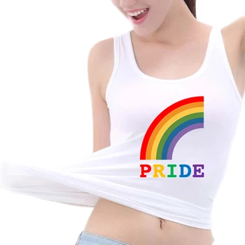 Индивидуальный дизайн Rainbow Pride Дышащая майка для ЛГБТ-геев, сексуальная яркая футболка без рукавов, топы с подарками на месяц Pride