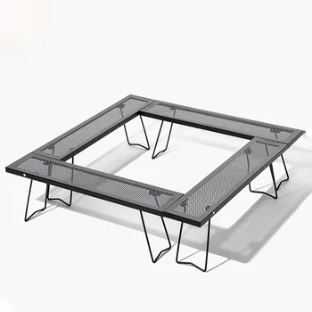 Складной стол для сада и кемпинга на открытом воздухе, Портативный, Многофункциональный, легкий, Роскошный, для пикника, барбекю, Сшитый Железный Складной Стол