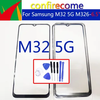 Для Samsung Galaxy M32 5G M326 Сенсорный экран Передняя стеклянная панель Внешний ЖК-дисплей Замена переднего стекла объектива