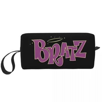 Косметичка с оригинальным фиолетовым логотипом Y2k, большая косметичка для мужчин и женщин, сумки для туалетных принадлежностей Bratzs, сумка для хранения, сумка