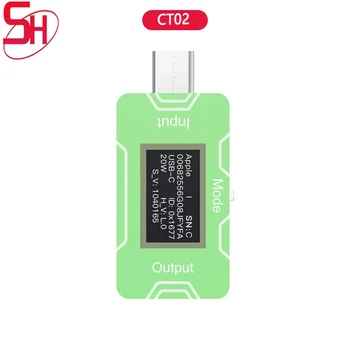 Детектор зарядного устройства JCID CT02 PD, Быстрый тестер USB-C, Проверка напряжения, тока, HD OLED-экран, Точная идентификация, Подлинный инструмент для ремонта