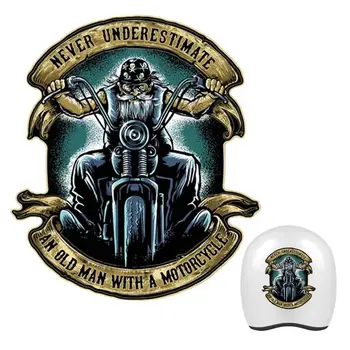 Наклейка для мотоцикла Автомобильные наклейки Наклейка на мотоциклетные шлемы Легко наносится Никогда не недооценивайте старика С наклейкой на мотоцикл