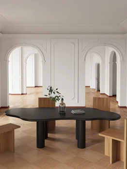 Обеденный стол в скандинавском минимализме, неправильной длины стол, стол для совещаний, большой обеденный стол в гостиной, обеденный стол