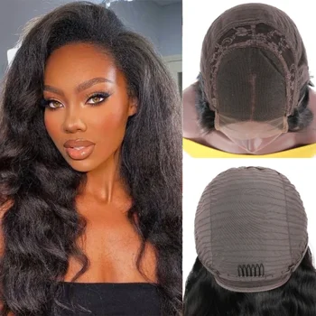Unice Hair Бразильский кудрявый парик с прямыми кружевами спереди для женщин, парики из человеческих волос, парики с закрытием шнурком 4x4, натуральные Черные бесклеевые