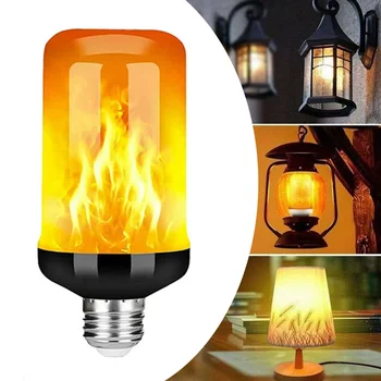 Светодиодные лампы с пламенем E27 переменного тока 85-265 В с динамическим эффектом пламени, кукурузная лампочка с мерцающим домашним освещением для бара, ресторана отеля, вечеринки