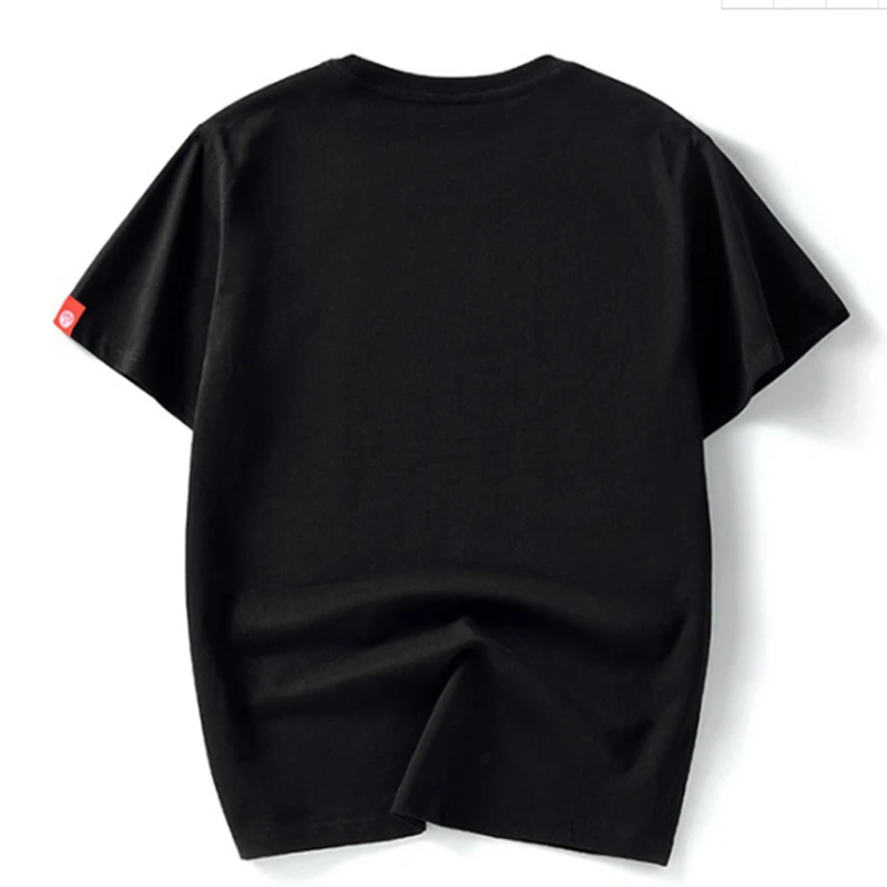 Lyprerazy Летняя хлопковая футболка в корейском стиле с вышивкой в виде плюшевого мишки, свободная мужская футболка с короткими рукавами Изображение 1