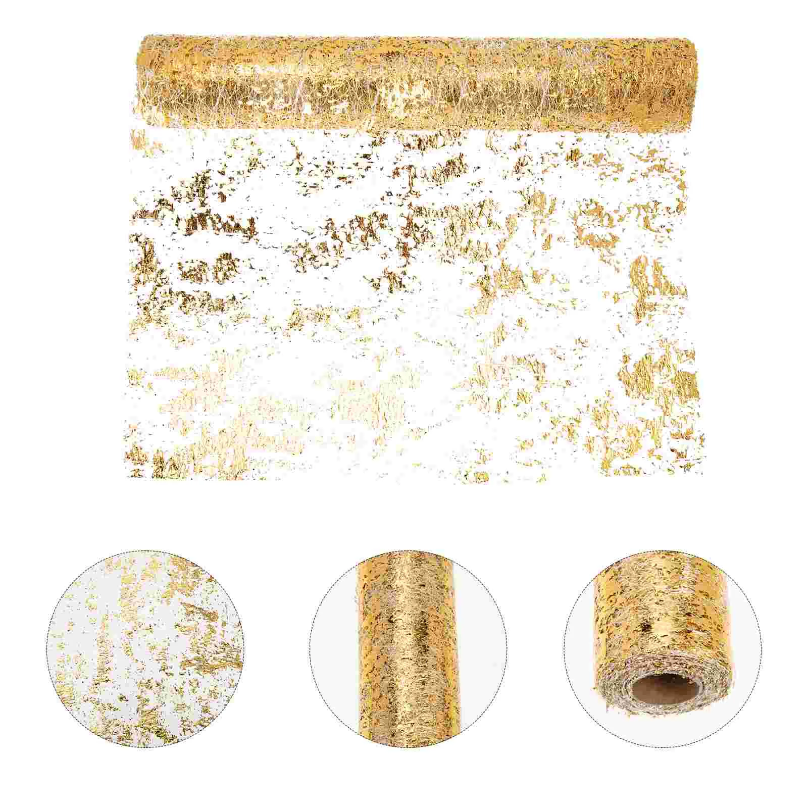 Старинные Рождественские украшения Золотая сетка для настольной дорожки 500x29 см 100% Полиэстер Банкетный Изображение 0