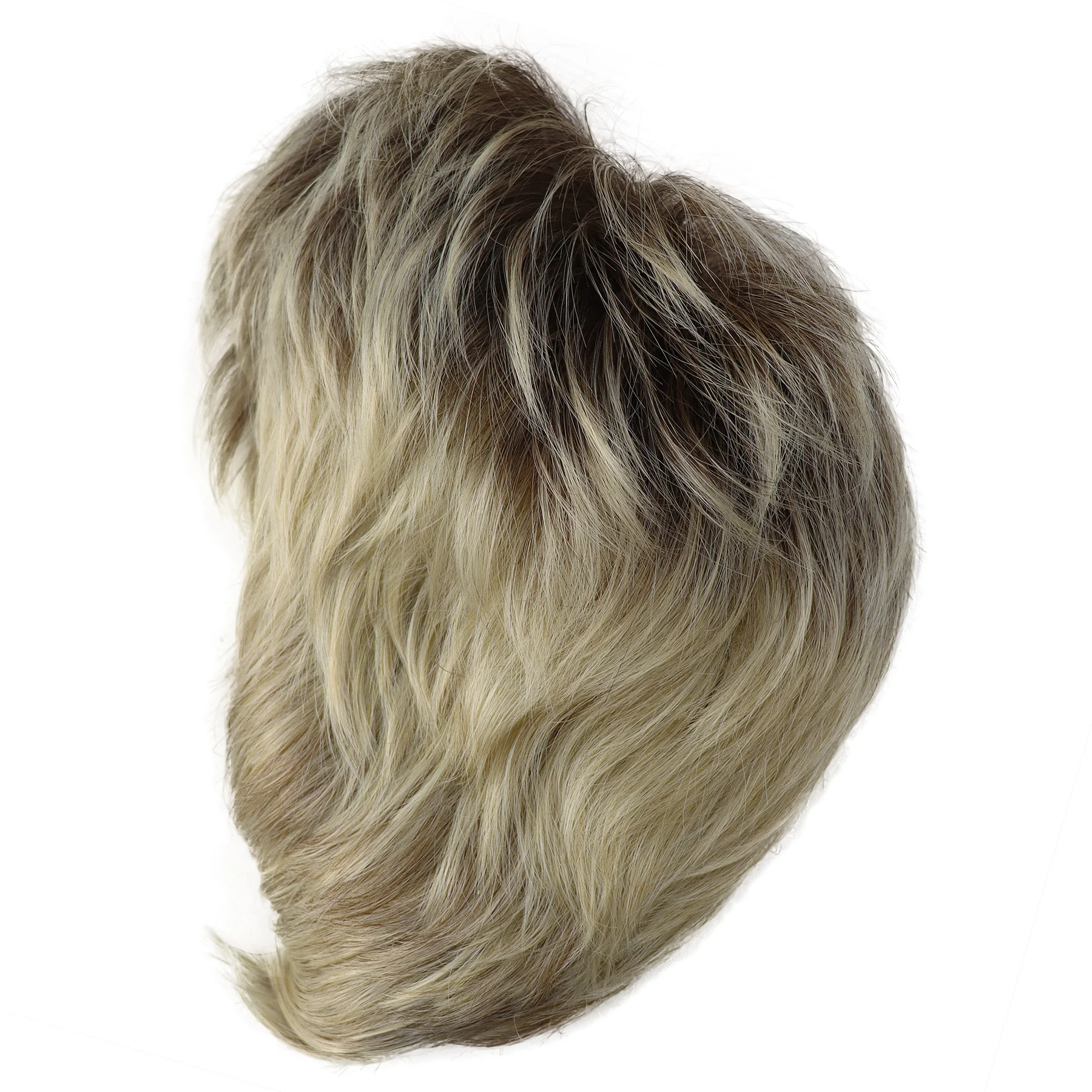GNIMEGIL Синтетический парик из натуральных коротких волос с пикси-стрижкой для женщин, светлый парик Омбре с челкой, Повседневный парик, Женская повседневная косплей-вечеринка Изображение 4