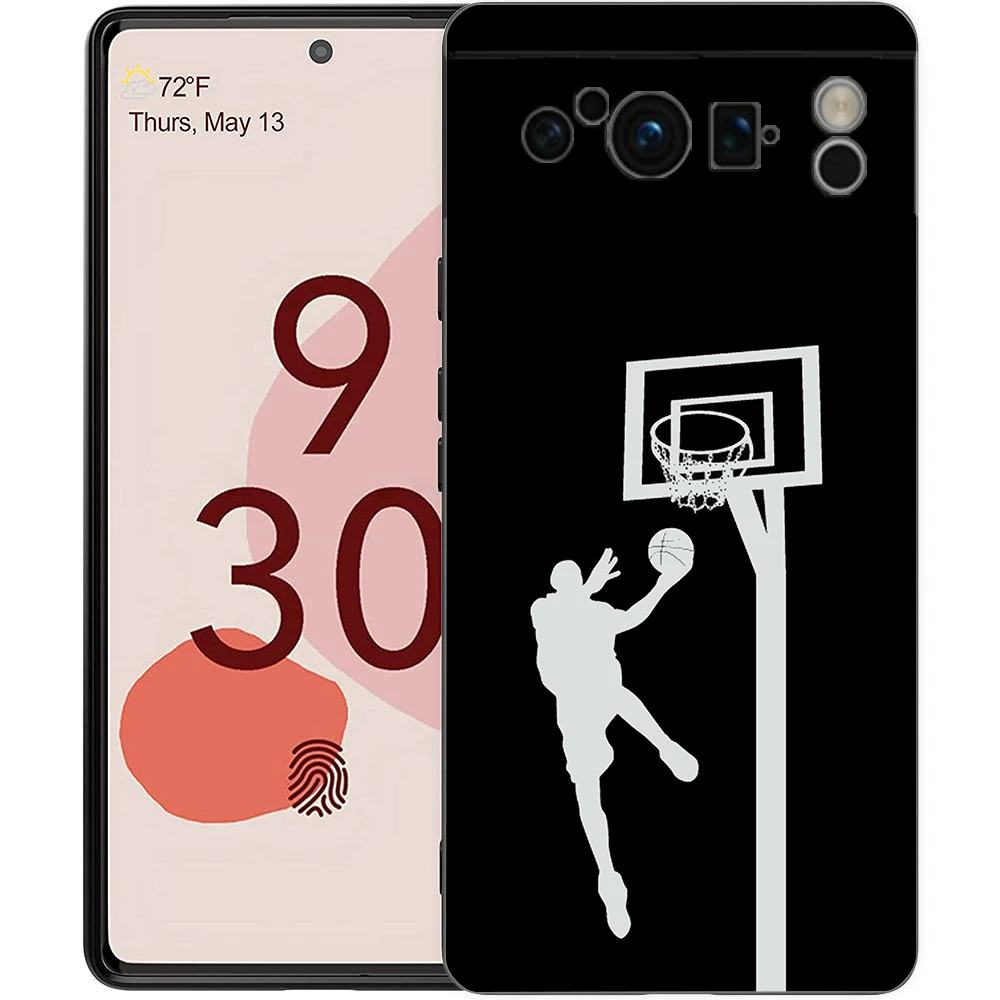 Забавный Мультяшный Баскетбольный Слэм-Данк Чехол Для Телефона Google Pixel 8 A 7 6 Pro Soft TPU Shell Для Pixel 6A Противоударный Черный Чехол Изображение 1