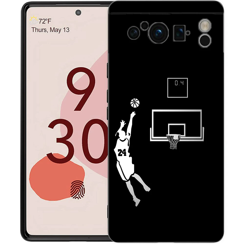 Забавный Мультяшный Баскетбольный Слэм-Данк Чехол Для Телефона Google Pixel 8 A 7 6 Pro Soft TPU Shell Для Pixel 6A Противоударный Черный Чехол Изображение 2