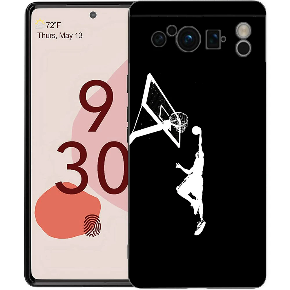 Забавный Мультяшный Баскетбольный Слэм-Данк Чехол Для Телефона Google Pixel 8 A 7 6 Pro Soft TPU Shell Для Pixel 6A Противоударный Черный Чехол Изображение 3