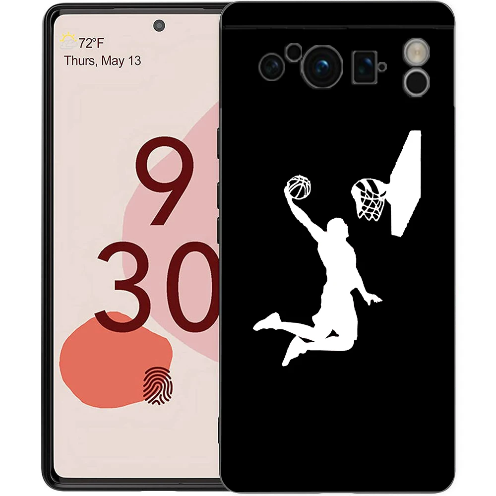 Забавный Мультяшный Баскетбольный Слэм-Данк Чехол Для Телефона Google Pixel 8 A 7 6 Pro Soft TPU Shell Для Pixel 6A Противоударный Черный Чехол Изображение 4