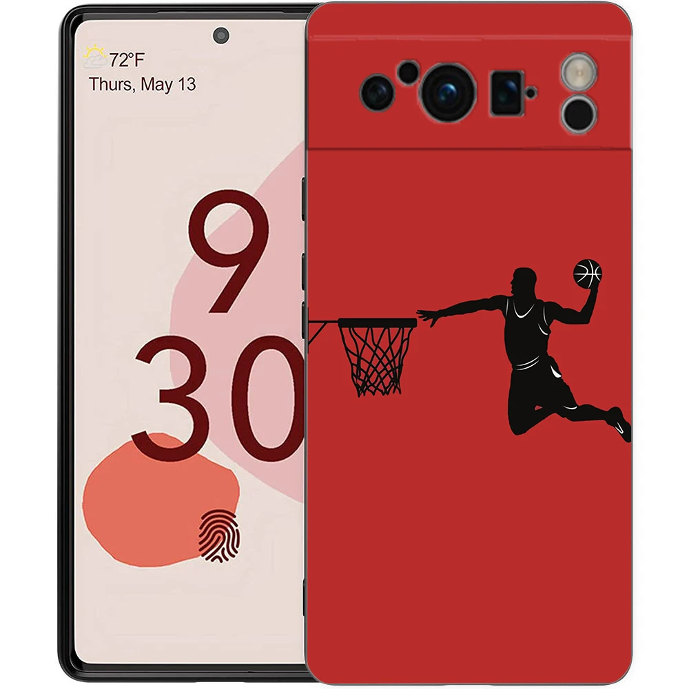Забавный Мультяшный Баскетбольный Слэм-Данк Чехол Для Телефона Google Pixel 8 A 7 6 Pro Soft TPU Shell Для Pixel 6A Противоударный Черный Чехол Изображение 5
