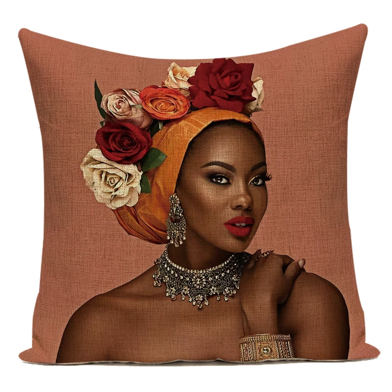 Ретро-наволочка Африканская Женщина Для гостиной, Наволочки для дивана, Чехлы для подушек, красочные Наволочки для домашнего декора Изображение 2