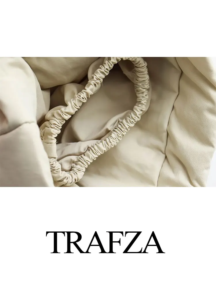 TRAFZA 2023, женские Модные Зимние пальто, Тренд, V-образный вырез, Свободный Длинный Кардиган, пальто, Женская Винтажная Повседневная верхняя одежда, женская куртка Изображение 4