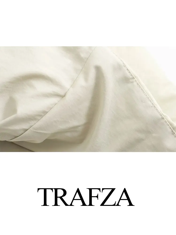 TRAFZA 2023, женские Модные Зимние пальто, Тренд, V-образный вырез, Свободный Длинный Кардиган, пальто, Женская Винтажная Повседневная верхняя одежда, женская куртка Изображение 5