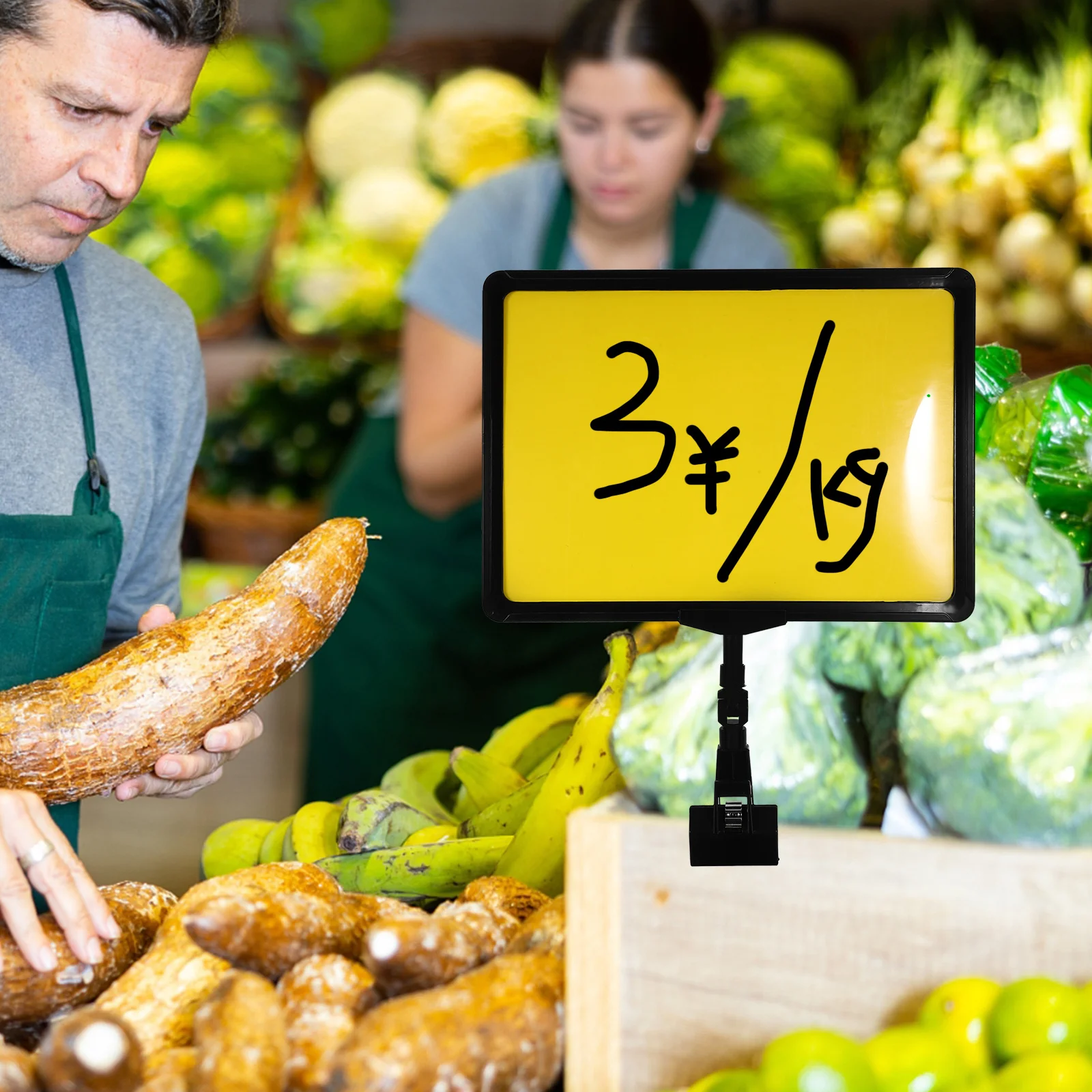 Вывеска с ценой на продукты, Вывески с рекламными этикетками, Стойка для демонстрации цен на овощи и фрукты в супермаркете Изображение 4