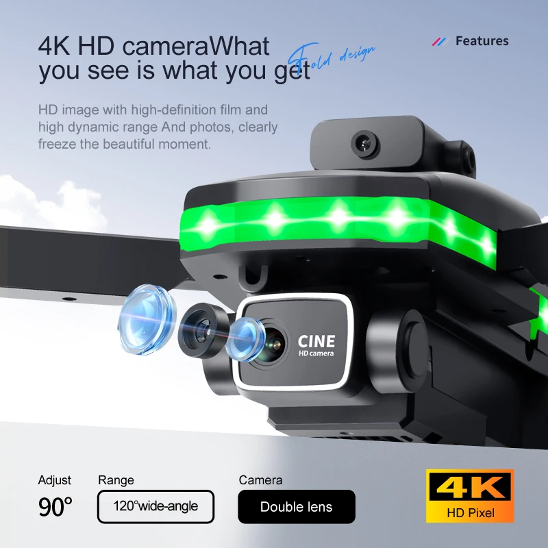 Мини-дрон S160 с камерой 4K HD С возможностью обхода препятствий с четырех сторон, давление воздуха фиксированной высоты, профессиональные складные игрушки-квадрокоптеры Изображение 5
