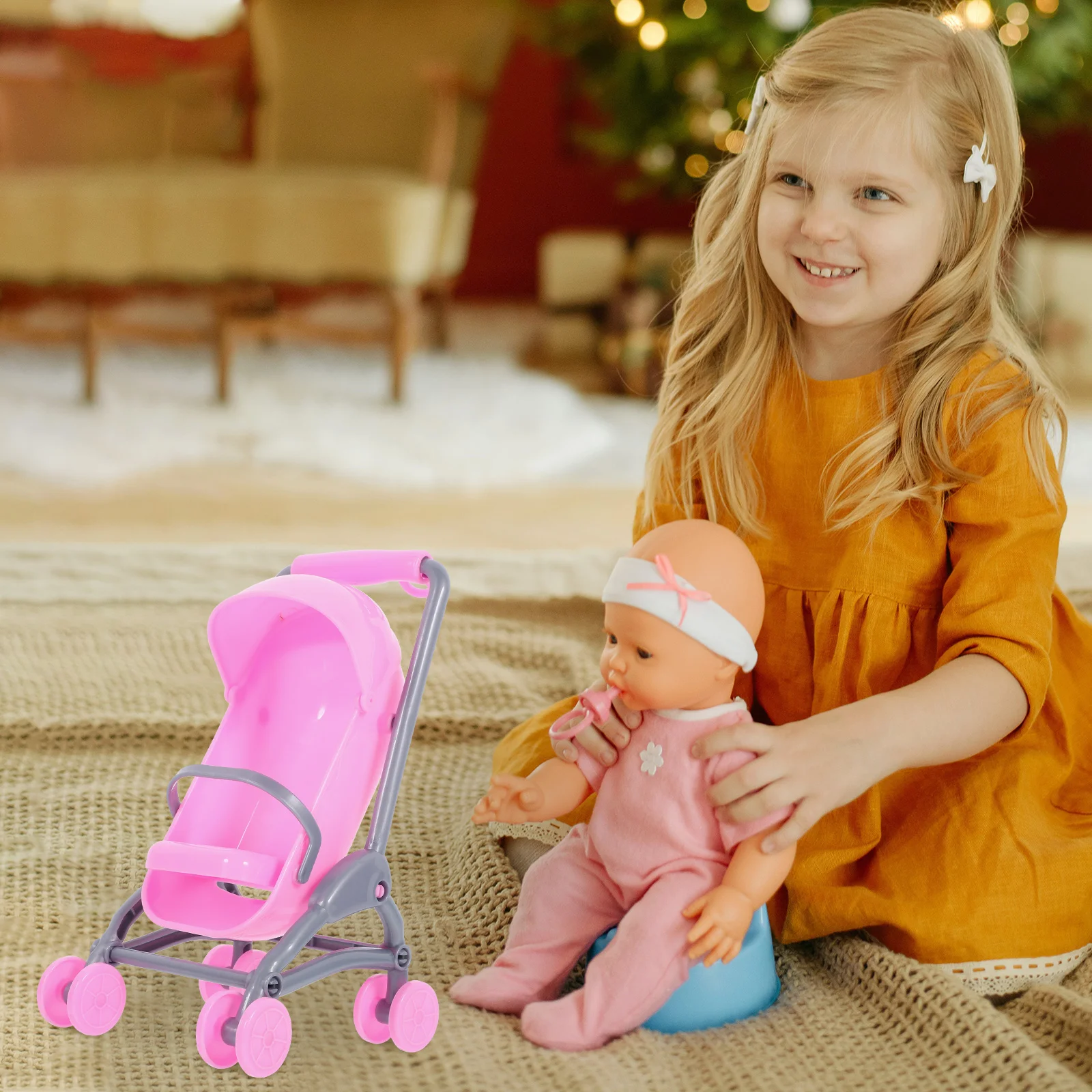 2 шт. мини-детская коляска, игрушки для детских колясок, модели детских колясок, игрушки для детских колясок Изображение 3