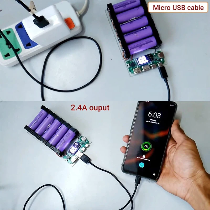 2шт Двойной USB 5V 2.4A Mini/Type-C USB Мобильный блок питания 18650 Зарядный модуль Литиевая батарея Защита платы зарядного устройства Изображение 2