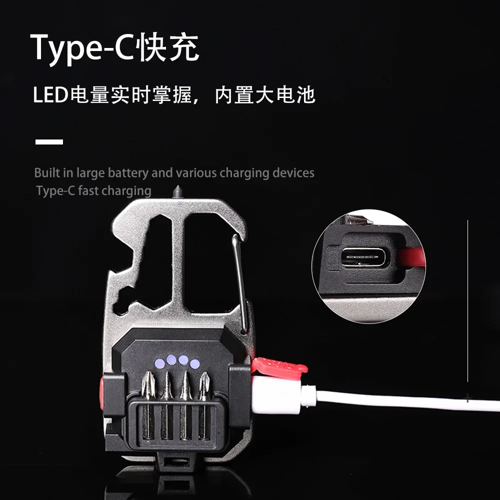Наружный Портативный ключевой светильник USB Mini Keychain Light Аварийный светильник высокой яркости COB Многофункциональный Наружный кемпинговый светильник Изображение 1