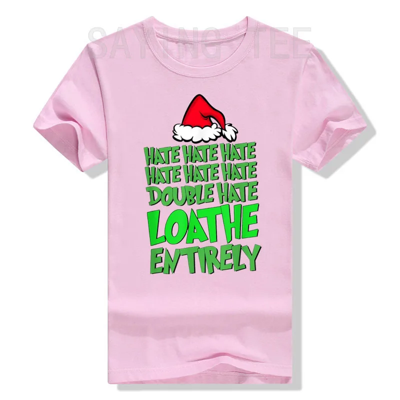 Ненависть, ненависть, Двойная ненависть, Ненависть, Забавная Рождественская футболка с Санта-Клаусом, футболка с надписью, графический наряд, Семейный праздничный топ Изображение 3