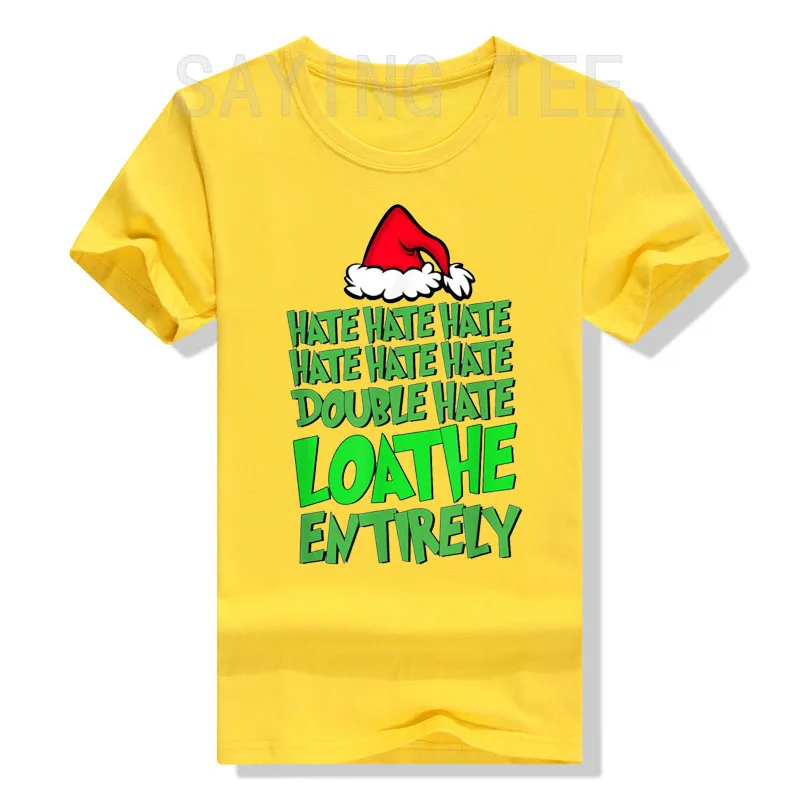 Ненависть, ненависть, Двойная ненависть, Ненависть, Забавная Рождественская футболка с Санта-Клаусом, футболка с надписью, графический наряд, Семейный праздничный топ Изображение 4