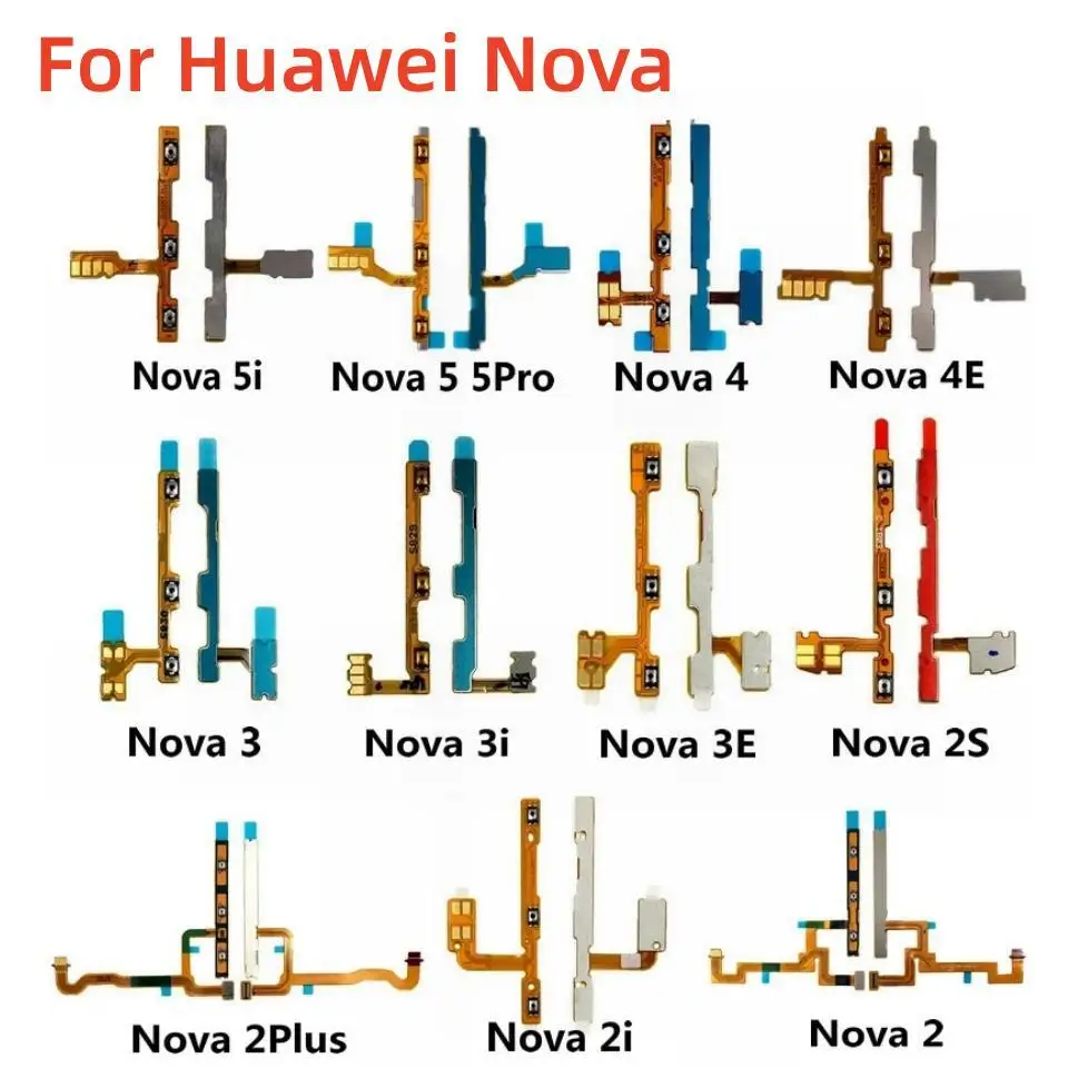 Новые кнопки включения/выключения и увеличения/уменьшения громкости Замена гибкого кабеля для Huawei Nova 5i 5 Pro 4e 4 3 3i 3e 2 2S 2i Plus Lite 7i Изображение 0