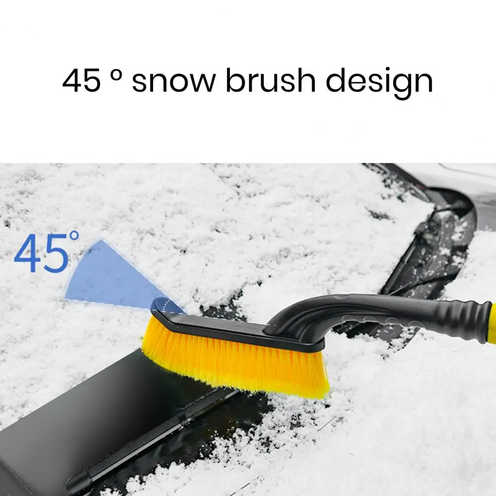 Метла для удаления снега с лобового стекла автомобиля, эффективная автомобильная щетка для уборки снега, скребок для льда со съемной длинной ручкой, губчатый захват для авто с высокой скоростью. Изображение 4