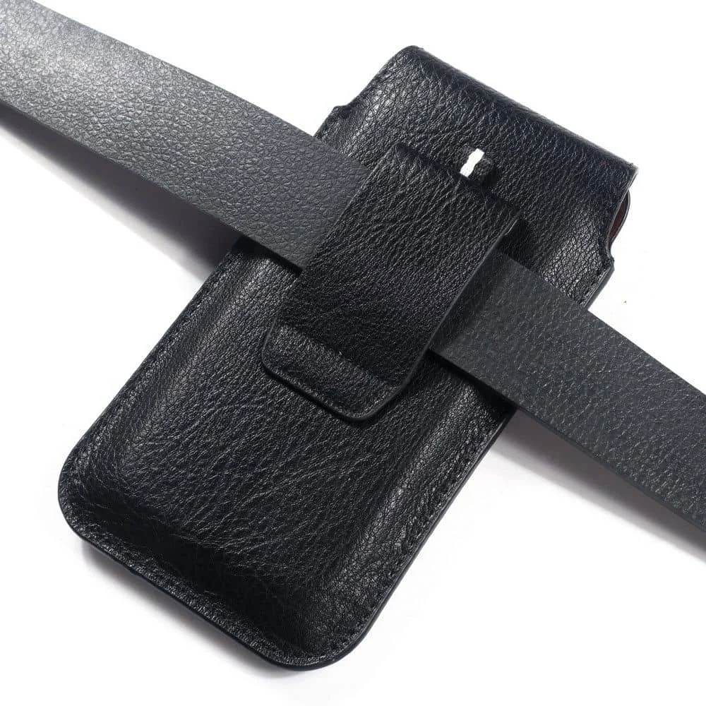 для Allview Soul X8 Pro (2021) Кожаный чехол для вертикального ремня с магнитной застежкой-черный Изображение 2