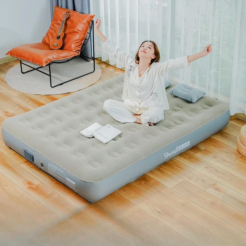 Полностью автоматический надувной матрас Home 3Size, подушка для ленивой укладки, Мягкий, приятный для кожи замшевый Водонепроницаемый влагостойкий коврик Изображение 1
