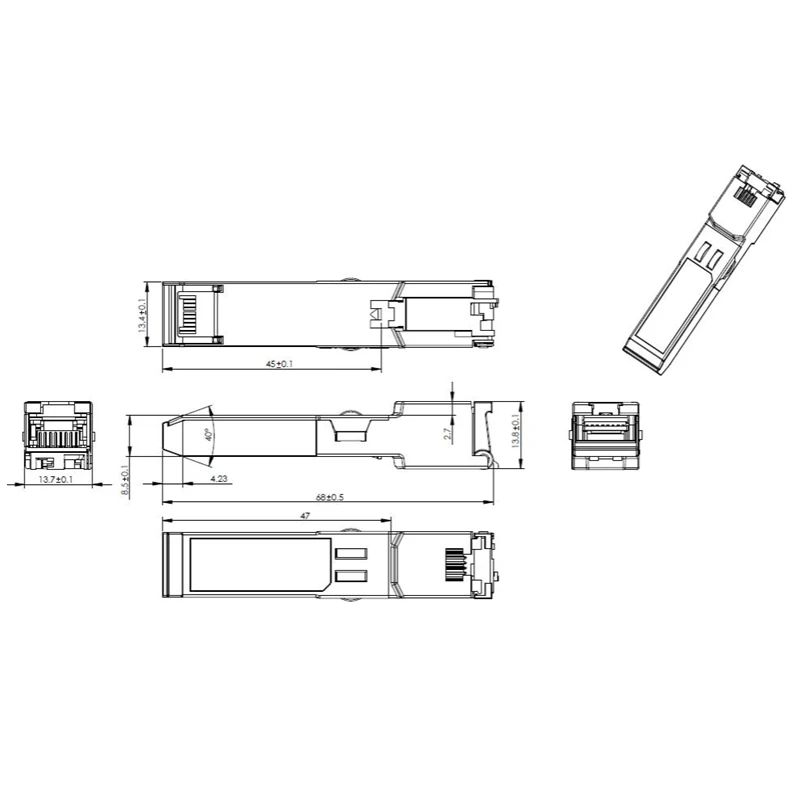 1.25G SFP Модуль RJ45 1000 Мбит/с SFP-RJ45 Медный SFP-Приемопередатчик, Совместимый с Cisco Mikrotik TP-Link Gigabit Ethernet Switch Изображение 4