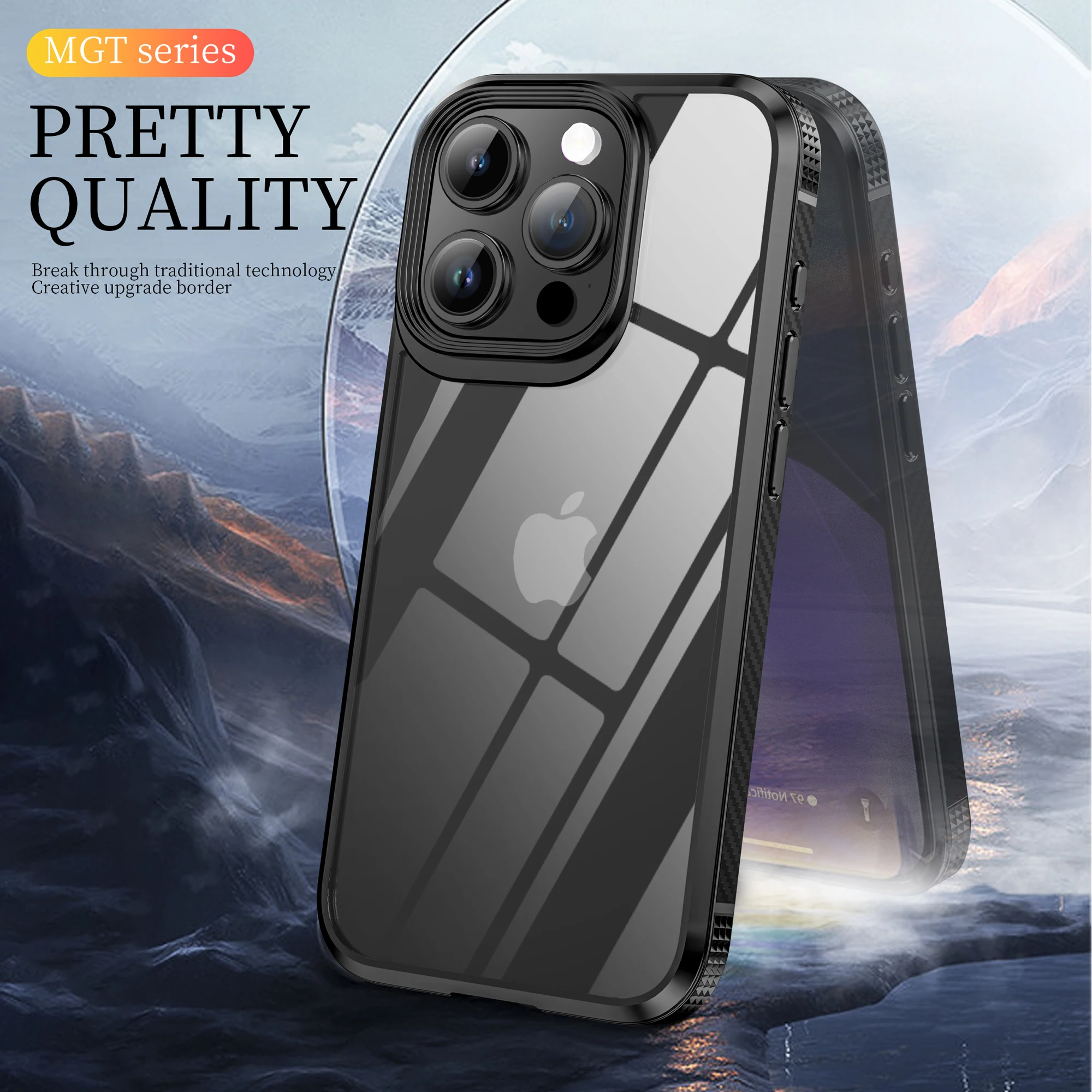 IPAKY для iPhone 15 15Plus Case 15 Pro Case Каркас из углеродного волокна HD Прозрачный противоударный чехол для iPhone 15Pro Max Case Изображение 0