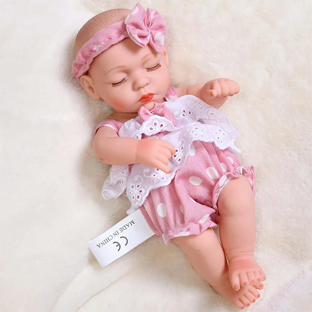 12-дюймовая кукла-реборн, имитирующая куклу bebe, игрушки для маленькой девочки, подарки, сопровождающие живую спящую куклу Изображение 3
