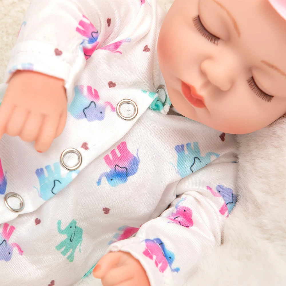 12-дюймовая кукла-реборн, имитирующая куклу bebe, игрушки для маленькой девочки, подарки, сопровождающие живую спящую куклу Изображение 4