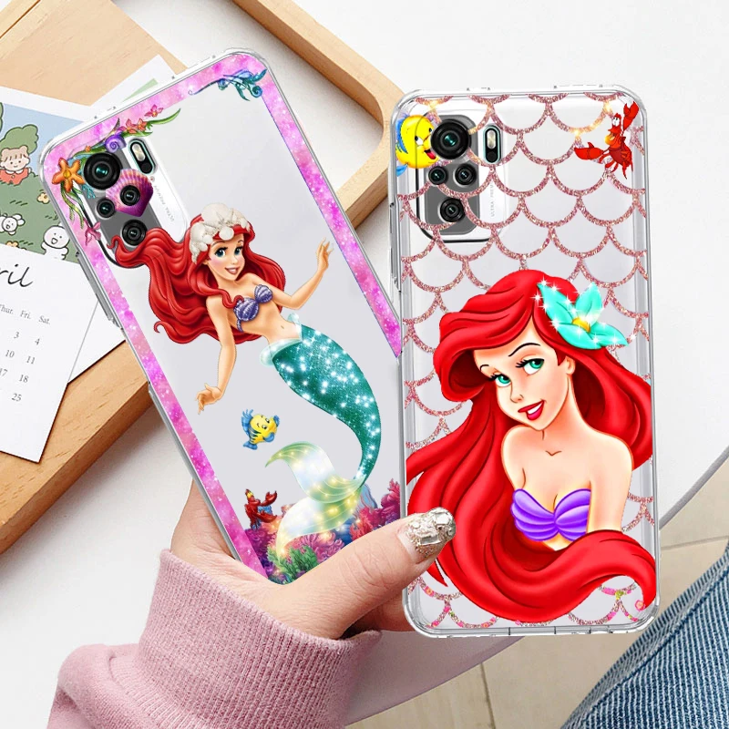 Чехол для Телефона Disney Mermaid Princess Для Xiaomi Redmi Note 11E 11S 11 11T 10 10S 9 9T 9S 8 8T Pro Plus 5G Прозрачный TPU Изображение 0