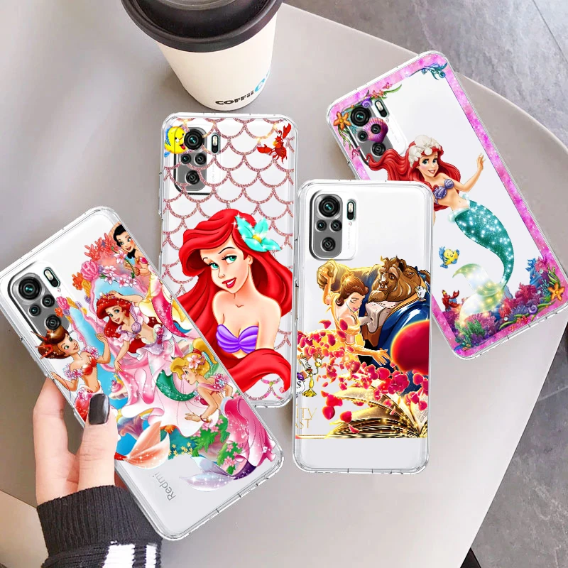 Чехол для Телефона Disney Mermaid Princess Для Xiaomi Redmi Note 11E 11S 11 11T 10 10S 9 9T 9S 8 8T Pro Plus 5G Прозрачный TPU Изображение 3