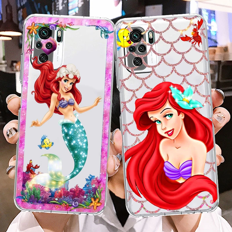 Чехол для Телефона Disney Mermaid Princess Для Xiaomi Redmi Note 11E 11S 11 11T 10 10S 9 9T 9S 8 8T Pro Plus 5G Прозрачный TPU Изображение 4